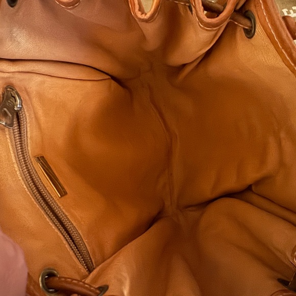 Vintage il bisonte leather pocketbook purse crossbody bag in natural leather - Picture 3 of 4